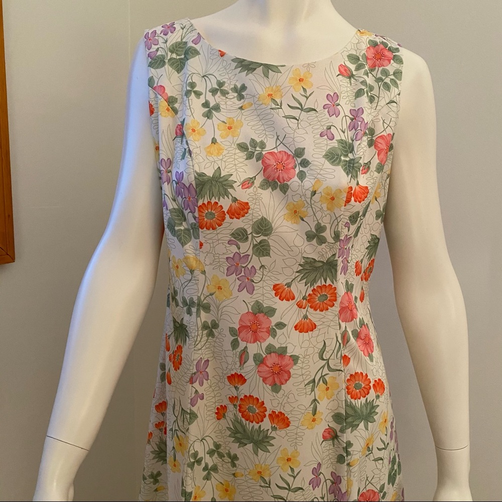 VINTAGE JOHN ABBOTT Floral Summer Dress Sleeveless